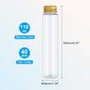 PATIKIL 110ml Test Tubes, 40pcs 5.91x1.34" Plastic Clear Flat Bottom Test Tube Containers with Caps for Bead Party Candy Bath Salt Storage Scientific Experiment Plant Propagation, Gold