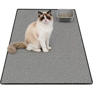 Extra Large Premium Cat Litter Mat, Cat Litter Trapping Mat, Non-Slip Scatter Control Trapping Mat for Litter Box, Easy to Clean Litter Pad, Scatter Control Mat(34x22 Inches - Gray)