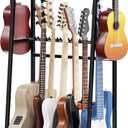 Guitar Stand, Guitar Rack Holder for Acoustic Guitar, Electric Guitar, Bass Display Stand, Multiple Guitar Rack Holder for 7-9 Guitars, Guitar Amp Accessories, for Home Music Studio, Black