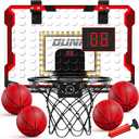 TEMI Indoor Basketball Hoop for Kids, Door Room Basketball Hoop,Mini Basketball Hoop with 4 Balls, Basketball Toys for 3 4 5 6 7 8 9 10 11 12 Year Old Boys