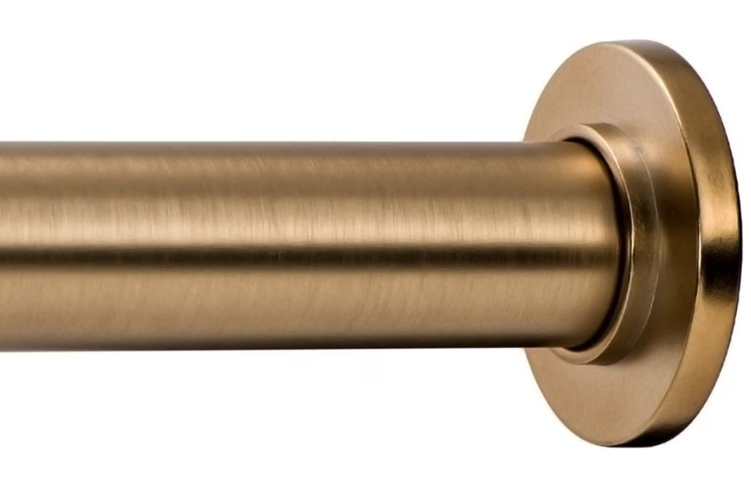 Ivilon Tension Curtain Rod - Spring Tension Rod for Windows or Shower, 36 to 54 Inch. Warm Gold