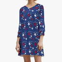 American Flag Womens 2025 Dress Lotus-Leaf Sleeve Dress Novelty Party Dress Fall Dresses, M, Blue