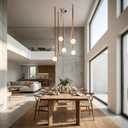 Nordic White Glass Spherical Pendant Light, DIY Leather, Living Room