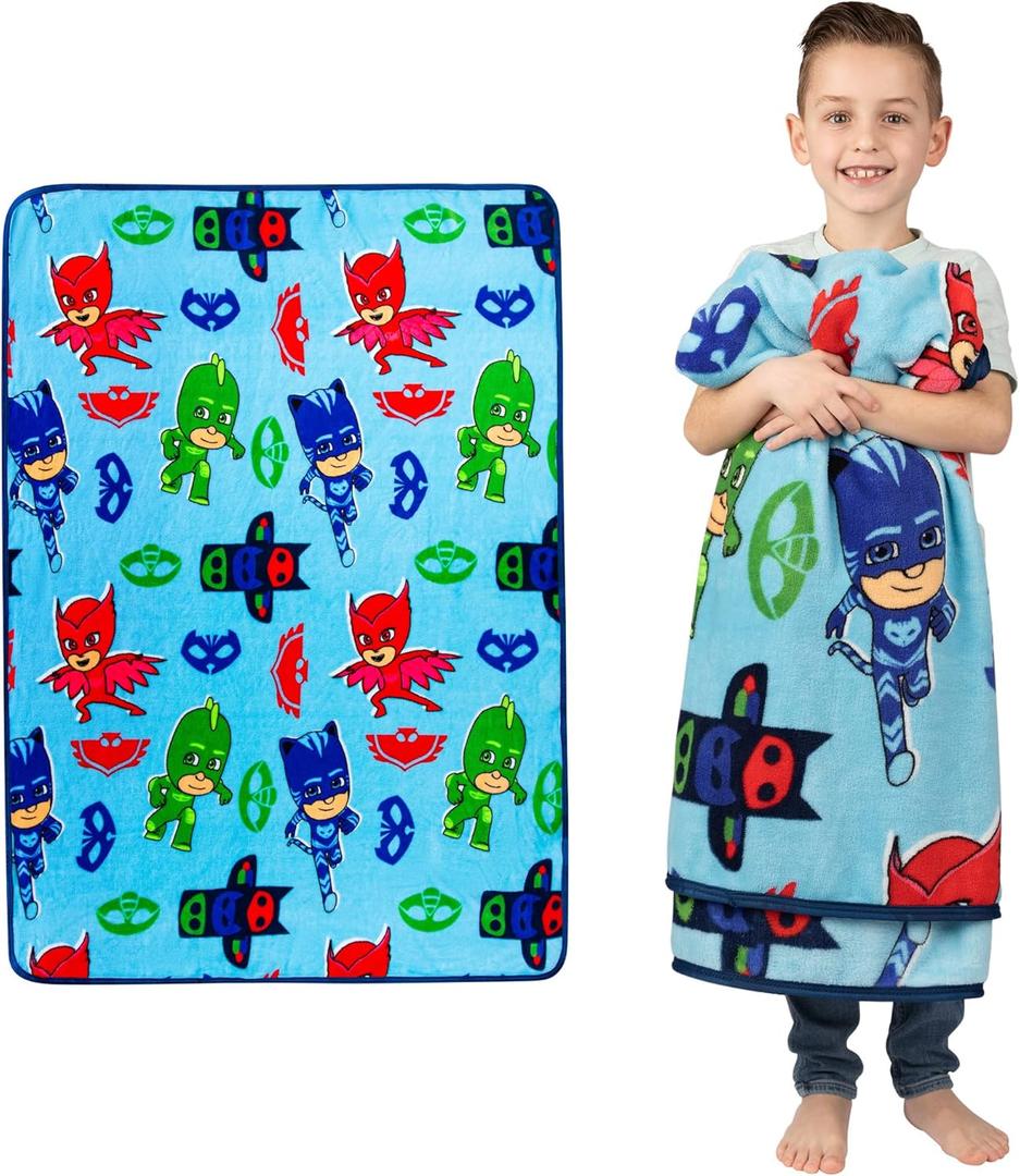 Franco Kids Bedding Super Soft Plush Throw Blanket, 46 in x 60 in, PJ Masks (46 in x 60 in, Multicolour)