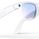 AI Smart Glasses for Men Women, 800w Anti-Shake Camera Glasses, Real-Time Translation, Ai Object Recognition, Bluetooth Audio, Voice Assistant, IP67 Waterproof, Blue Light Glasses for Android and IOS (White eyeglass frames/blue light blocking lenses)