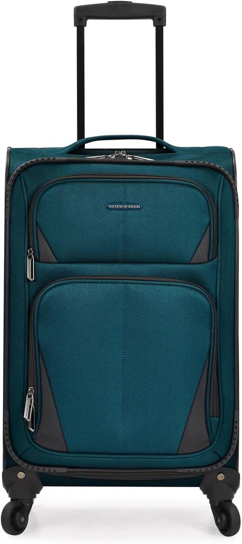 U.S. Traveler Aviron Bay Expandable Softside Luggage with Spinner Wheels, Teal, Carry-on 23-Inch, 1-Piece Carry-on 23-Inch