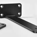 12 Pack - 8 inch Black Hidden L Shelf Bracket (1/5 Inch Thicked) Iron Floating Shelf Brackets Rustic Industrial Metal Brackets for Shelf Support