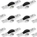 uxcell 30mm Sliding Door Nylon Pulley Window Wheels for Furniture Screen Door Wardrobe Cupboard Closet with Screws, 10Pcs, Black Silver Tone