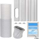 Kxuhivc Portable Air Conditioner Window Vent Kit, Adjustable Window Seal with 5.9 Inch Diameter, 59 Inch Length Exhaust Hose for A/C Unit Universal for Sliding Horizontal or Vertical Window
