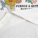 Girl's Drop Shoulder Letter Star Print Tee Tops Loose Short Sleeve Crew Neck T Shirts (White)