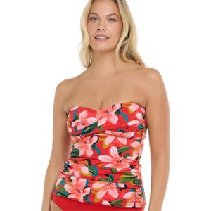 Skye Women's Victoria Bandini Tankini Top Swimsuit (Large, Break of Day Floral)