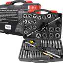 TOMMARS 51-Pc M6 to M24 Jumbo Tap and Die Set Metric Round Threading Dies for Threading and Rethreading Internal and External Threads