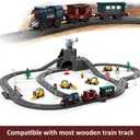 Battery Operated Train for Wooden Track, 3Pcs Motorized Train Toy for 3 4 5+Years Old Boy Girl Toddlers, Electric Trains Compatible with Thomas & Friends, Brio and Chuggington