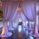 4 x 20x10ft Wrinkle Free Lavender Backdrop Curtain for Parties Soft Fabric Drapes Wedding Curtain Backdrop for Birthday Party Decorations Background for Photography 5x10ft,4 Panels