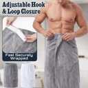 2 x Tudomro 2 Pcs Men's Bath Wrap Towel Large Shower Adjustable Terry Body Spa Towel with Pocket After Shower Wrap for Men Gift Spa College Bath Dorm Room Gym(Grey, White)