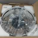 STERREN 20'' Modern Low Profile Ceiling Fan with Light, Bedroom LED Ceiling Fan with Remote Control, Bladeless Flush Mount Black Fan Lights Ceiling Fixtures for Living Room,Small Room (19.7 inch)