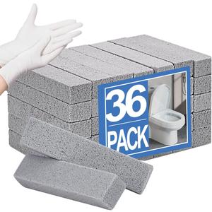 Herda 36 Pack Pumice Stone Toilet Bowl Cleaner, Powerfully Pumice Stone for Cleaning Hard Water Rings, Calcium Buildup, Rust, Pumice Stick for Toilets, Bathtubs, Grills, Swimming Pools, Sinks (36Pack with Glove)