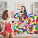 2Pack Rainbow Number 8 Balloon, 40 Inch Large Colorful Foil Number Balloons Eight Balloons for 8th Birthday, Huge Mylar Numbers 8 Year Old Birthday Party Supplies Balloons