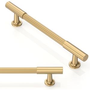 10 Pack Champagne Bronze Cabinet Pulls 5 Inch(128mm) Honey Bronze Kitchen Cupboard Handles Solid Heavy Duty Zinc Alloy Drawer Pulls