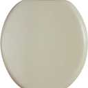 J&V Textiles Soft Round Toilet Seat With Easy Clean & Change Hinge, Padded (Beige)*
