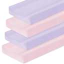 Changing Pad Cover for Girls 4 Pack, Baby Fitted Changing Table Cover Sheets, Soft Breathable for 32"x16" Diaper Change Table Pad, Bassinet Sheets Neutral - Pink and Violet