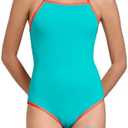 Beautikini Period Swimwear One Piece Leakproof Swimsuit Racerback Training Menstrual Bathing Suit for Teen Girls Women, XS
