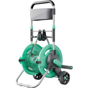 Garden Hose Reel Cart, Hold Up to 75 Ft of 5/8 Inch Hose, Water Hose Reel Cart with Wheels, Mobile Hose Reel Cart For Car Washing, Garden Watering, Outside Use
