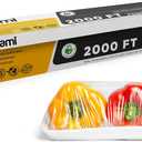 PAMI 24"X2000ft Clear Plastic Cling Wrap for Food, Bulk Commercial Food Wrap with Dispenser, Bpa-Free, Microwave & Freezer Safe