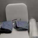 Ruqmuis Chair Cushions for Dining Chairs, 2" Thick Seat Cushions for Kitchen Chairs, D-Shaped Chair Pads with Washable Cover, Ties and Non Slip Backing, 17'' x 16'', Set of 4, Light Blue