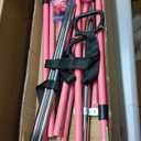 Tepemccu Expandable Gymnastics Bars, Adjustable Height Gymnastic Horizontal Bars, Children Folding Training Bar for Kids (Pink with mat)