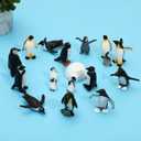 ONEST 18 Pieces Mini Penguin Figurines Toy Set Realistic Arctic Animals Toys Penguins Cake Toppers Polar Small Penguin Figures for Kids Birthday Gift