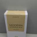 ZICOTO Decorative Storage Boxes with Lids  Set of 2 Beautiful PU Leather Organizer Bins for Your Bookshelf Home Decor - Safely Store Photos, Documents and Memory Box Keepsakes in Style (Beige)