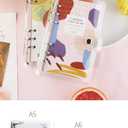 A6 A5 6-Holes Colorful PVC Cover Personal Organizer with Snap Button Closure File Folder for Loose Leaf Sheet Notebook (Orchid Bouquet, A5 Combo)