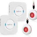 CallToU Wireless Caregiver Pager Smart Call System 2 SOS Call Buttons/Transmitters 2 Receivers Nurse Calling Alert Patient Help System for Home/Personal Attention Pager 500+Feet Plugin Receiver