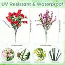 52 Bundles Artificial Flowers for Outdoor 32 Fake Colorful Morning Glory & 20 Realistic Silk Camellia Faux Flower Bulk for Front Door Planter Porch Patio Yard Balcony