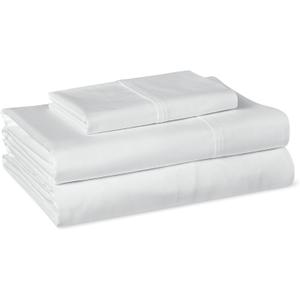 Amazon Basics Organic Cotton Sheet Set with 1-Piece Pillowcase, White, Twin