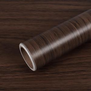 VEELIKE 15.7''x236'' Dark Brown Wood Wallpaper Vintage Walnut Wood Grain Contact Paper Peel and Stick Wood Contact Paper for Countertops Waterproof Adhesive Removable Wooden Contact Paper for Cabinets