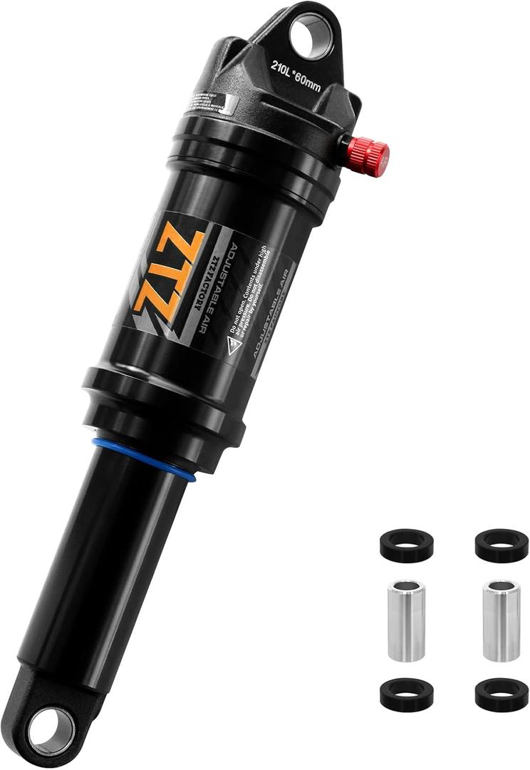 Bike Rear Shock, Air Pressure Shock Absorbers, 210mm, 60mm Travel, Hydraulic Rear Suspension Shock for Mtb/e-bike (210 * 60mm)