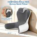 Reading Pillow for Sitting in Bed, 22H Back Pillow for Sitting Up,Lumbar Rest & Neck Support Bed Pillows,Backrest Bed Chair with Arms for Reclining,Gaming,Resting,Watching TV in Couch or Floor