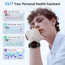 Smart Watches for Men/Women (2 Bands), 1.27 Round Smartwatch Fitness Tracker with Bluetooth Calls (Make/Answer), Heart Rate/SpO2/Sleep Monitor, 12 Days Battery, IP68 Waterproof