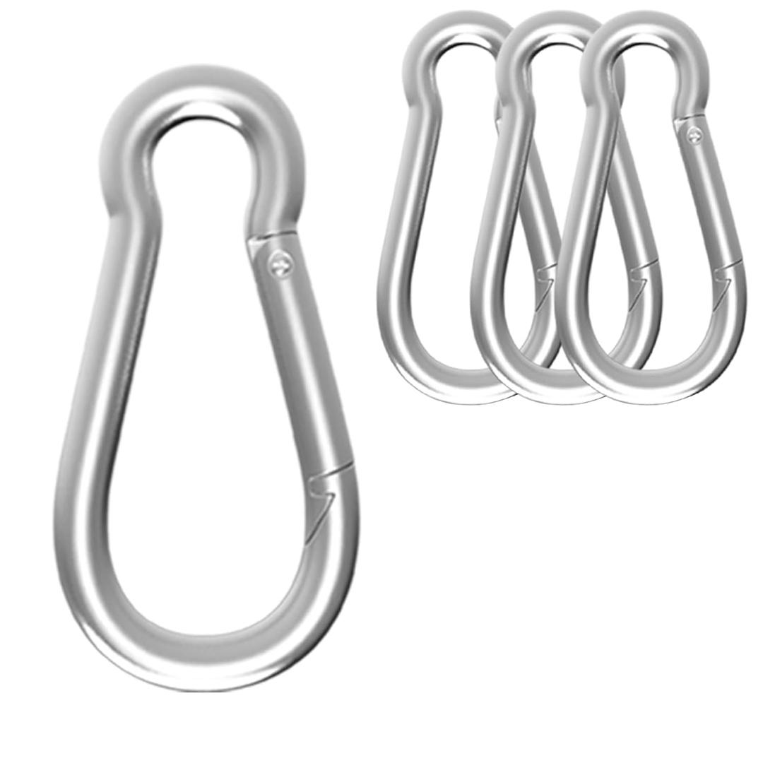 Carabiner, Heavy Duty Galvanized Steel Spring Snap Hook Carabiner Clips with 1000LBS Holding Capacity, Ideal for Outdoor, Hammock, Swing and Travel (M12 4.7Inch, 4PCS)