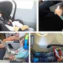 Inflatable Travel Foot Rest Pillow, Adjustable Height Leg Rest Pillow for Cars, Home, Office, Trains, Airplane, Make a Flat Bed for Baby, Kids, Toddlers, Grey, 1 Pack