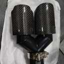 Carbon Fiber Dual Exhaust Tip 2.5 Inch Inlet 4 Inch Outlet Dual Carbon Fiber Exhaust Tip, 2 Pack