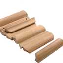 10Pcs 4.84" Wood Solid Furniture Pulls Handles, Painted Smoothly Wooden Handles Cupboard Closet Drawer Handle Pull,Hole Dis.3.78"