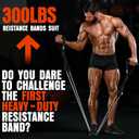 Heavy Resistance Bands for Working Out, 300LBS Exercise Bands with Handles, Workout Bands for Men, Weight Fitness Bands Set for Muscle Training, Strength, Slim, Yoga, Home Gym Equipment