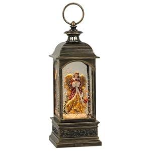 DRomance Nativity Music Snow Globe Lantern with Timer Battery Operated & USB Powered Lighted Singing Snow Globe Lamp Spinning Water Swirling Glitters Christmas Decor 4" x 4" x 12"