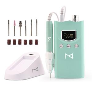 M GEM Drill for Nails - Professional Brushless 35k RPM Nail Drill Rechargeable E-File - 3 Adjustable RPM Zones, Forward/Reverse, Long Battery Life - Salon-Grade Nail Care Tool (Teal)