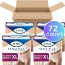 Tena Sensitive Care Adult Incontinence Underwear for Women, Maximum, XL, 72 Count (Waist Size 45in-58in)