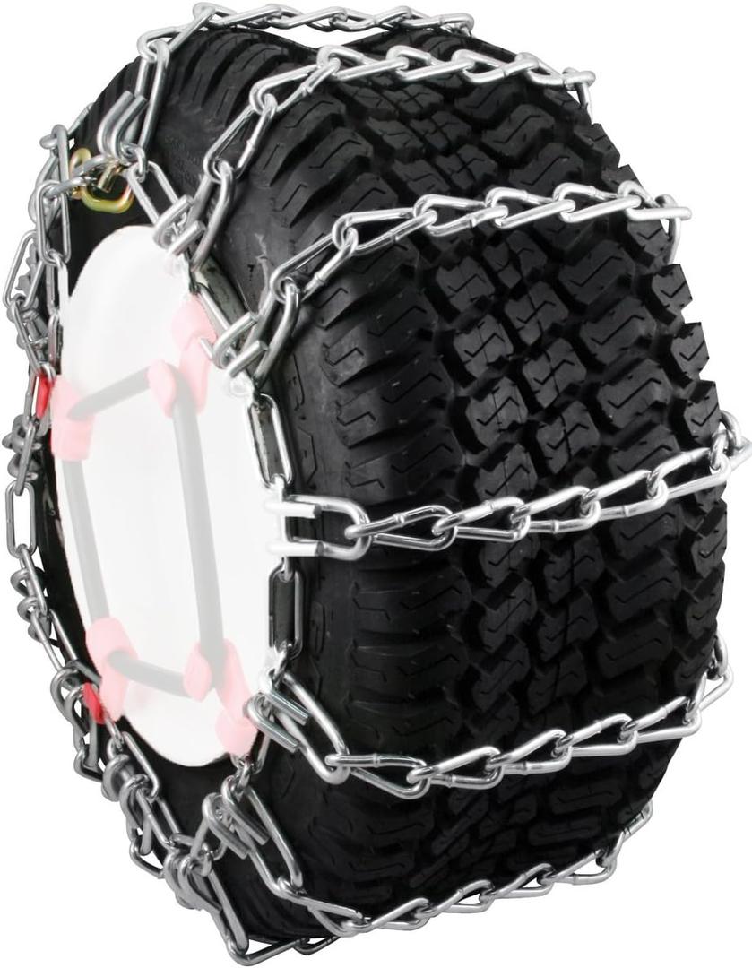 Security Chain Company 1060156 Max Trac Heavy Duty Zinc Traction Tire Chains, Designed for Snow Blowers and Garden Tractors in Snow, Ice and Mudd, Set of 2