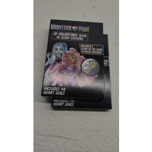 MONSTER HIGH 16 VALENTINES WITH 16 GLOW STICKERS 2PK